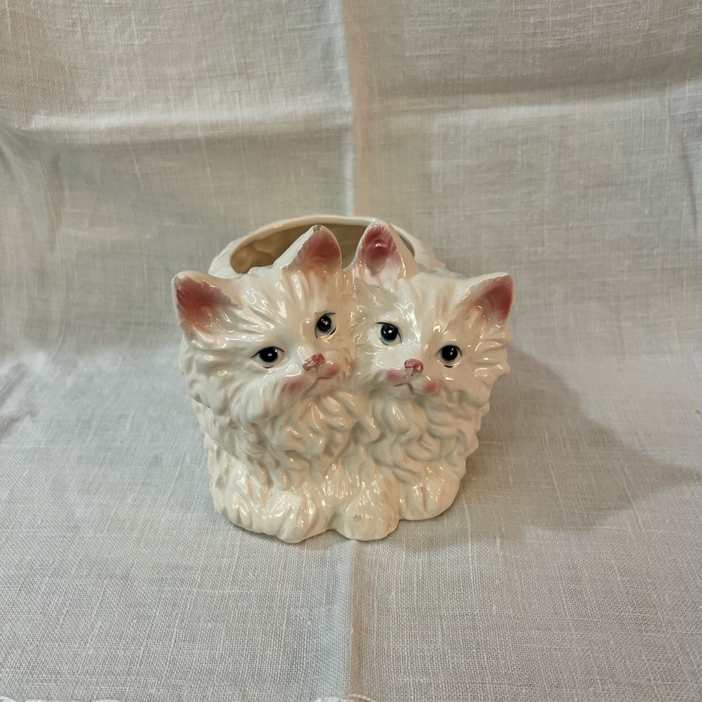 Vintage Kittens Ceramic Planter